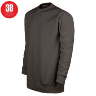 Dark gray crewneck sweatshirt with ribbed cuffs and hem, shown from a side angle; red 3B Stok logo in the top-left corner.