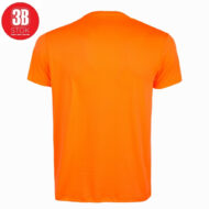 Bright orange short-sleeve T-shirt shown from the back, plain design with no visible logo on the back.
