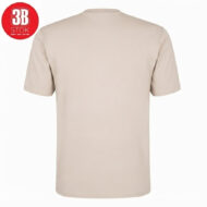 Beige short-sleeve T-shirt shown from the back on a white background, with a red circular 3B STOk logo in the top-left corner.