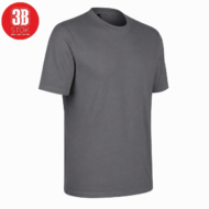 Gray short-sleeve t-shirt on white background with a red 3B Stok logo in the top-left corner.