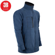 Blue zip-up fleece jacket with high collar and vertical chest zip pocket; red 3B STOk logo in the top-left corner of the image.