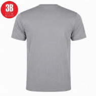 Plain gray short-sleeve T-shirt shown from the back on a white background.