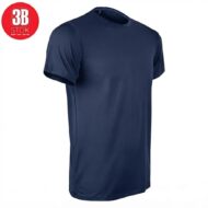 Navy blue short-sleeve t-shirt on a white background, front view.