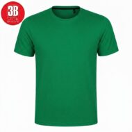 Solid green short-sleeve crew-neck T-shirt on a white background, front view.