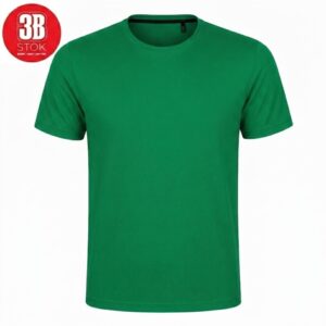 Solid green short-sleeve crew-neck T-shirt on a white background, front view.