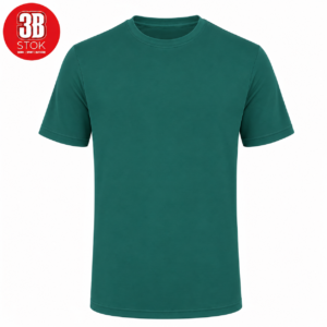 Teal short-sleeve crew-neck T-shirt on a white background, plain front.