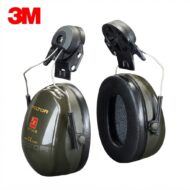 3M Peltor over-ear hearing protection earmuffs in olive green with padded cups and adjustable headband