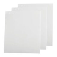 Three overlapping white sheets of blank paper