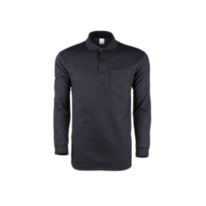 BASIC İKİ İPLİK POLO YAKA SWEATSHİRT FÜME