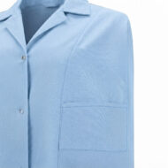 Light blue collared blazer with a chest patch pocket visible on the left side of the image