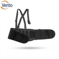 Vento black back support belt with cross-back suspenders for lifting