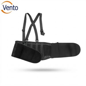 Vento black back support belt with cross-back suspenders for lifting