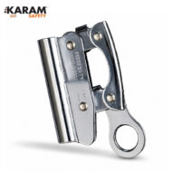 Chrome-plated hand tool with a ring-shaped handle and locking jaws, shown against a white background (brand: KARAM SAFETY).