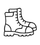 A heavy-duty work boot with laces and a rugged sole.