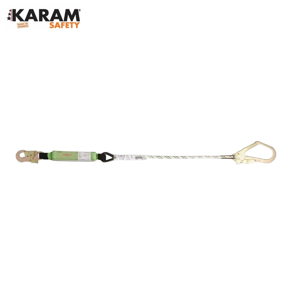 KARAM Safety fall-arrest lanyard with two carabiner hooks at each end