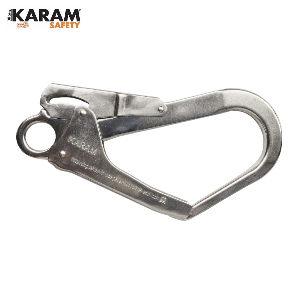 KARAM Safety stainless steel locking carabiner with spring-loaded gate