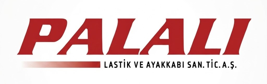 PALALI logo in bold red letters with small Turkish subtitle 'LASTIK VE AYAKKABI SAN.TİC.A.Ş.' on a white background; wordmark with tagline beneath the name.
