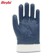 Blue protective rubber glove with white cuff, brand Beybi visible in top-left corner (glove for cleaning or food handling)