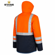 STARİŞ BONDİ KIŞLIK KAPÜŞONLU PARKA TURUNCU LACİVERT - Görsel 5