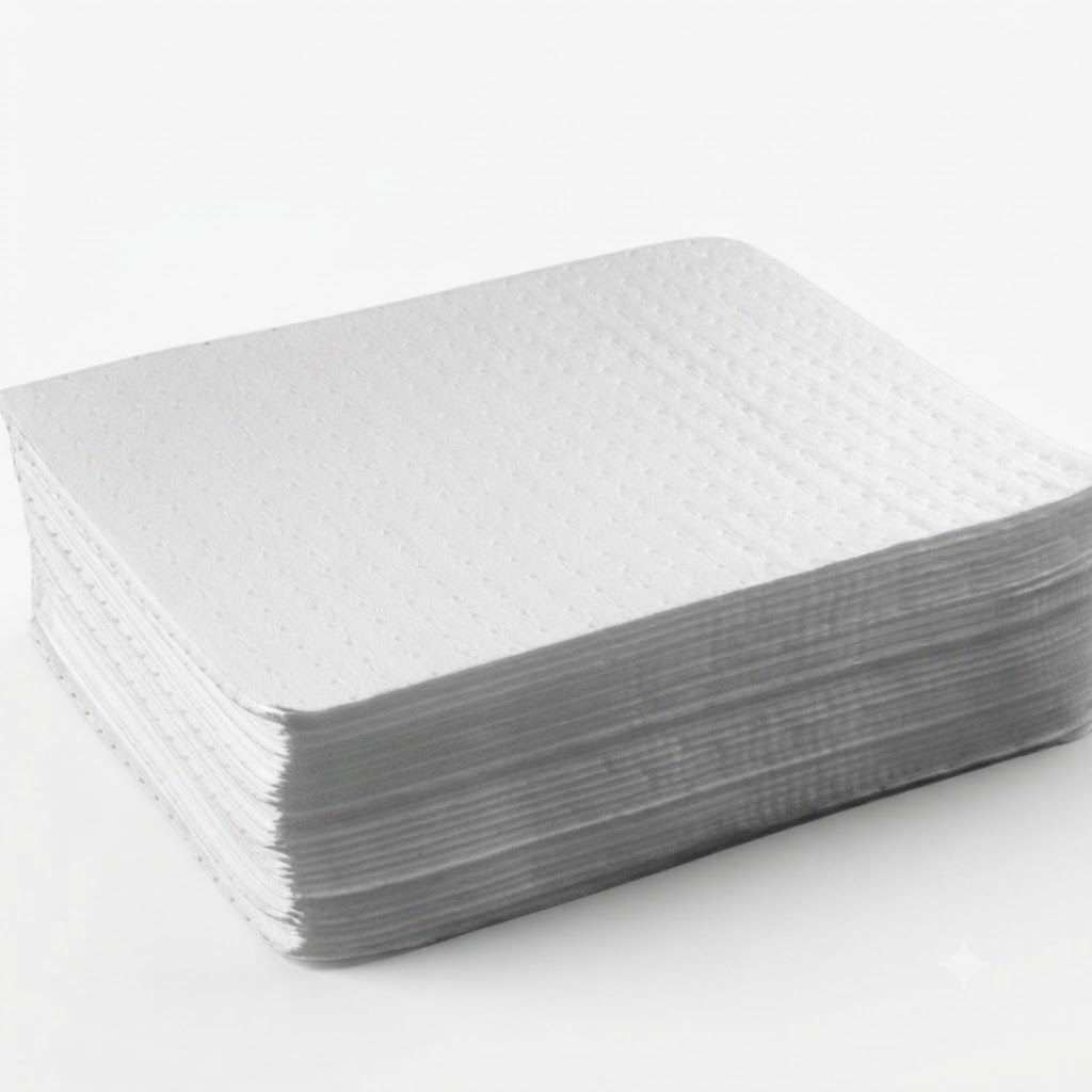 Stack of white facial tissues on a white background, neatly layered